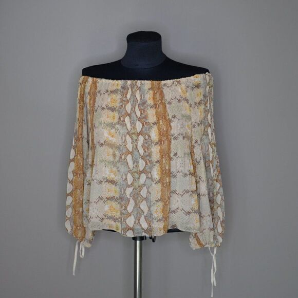 Artizia Wilfred Talence Off Shoulder Pleated Blouse Sz XXS - Picture 2 of 7